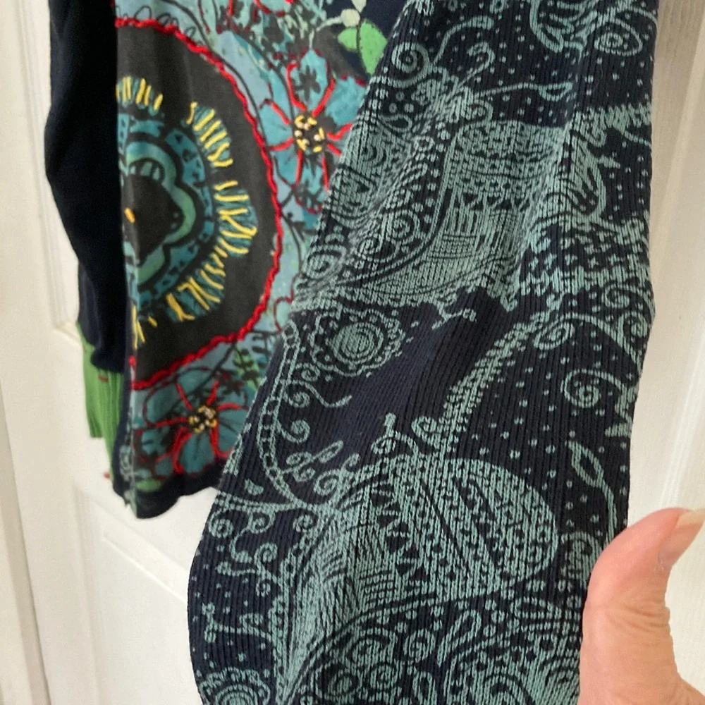 Desigual Navy Floral Long Sleeve Top - Picture 5 of 8